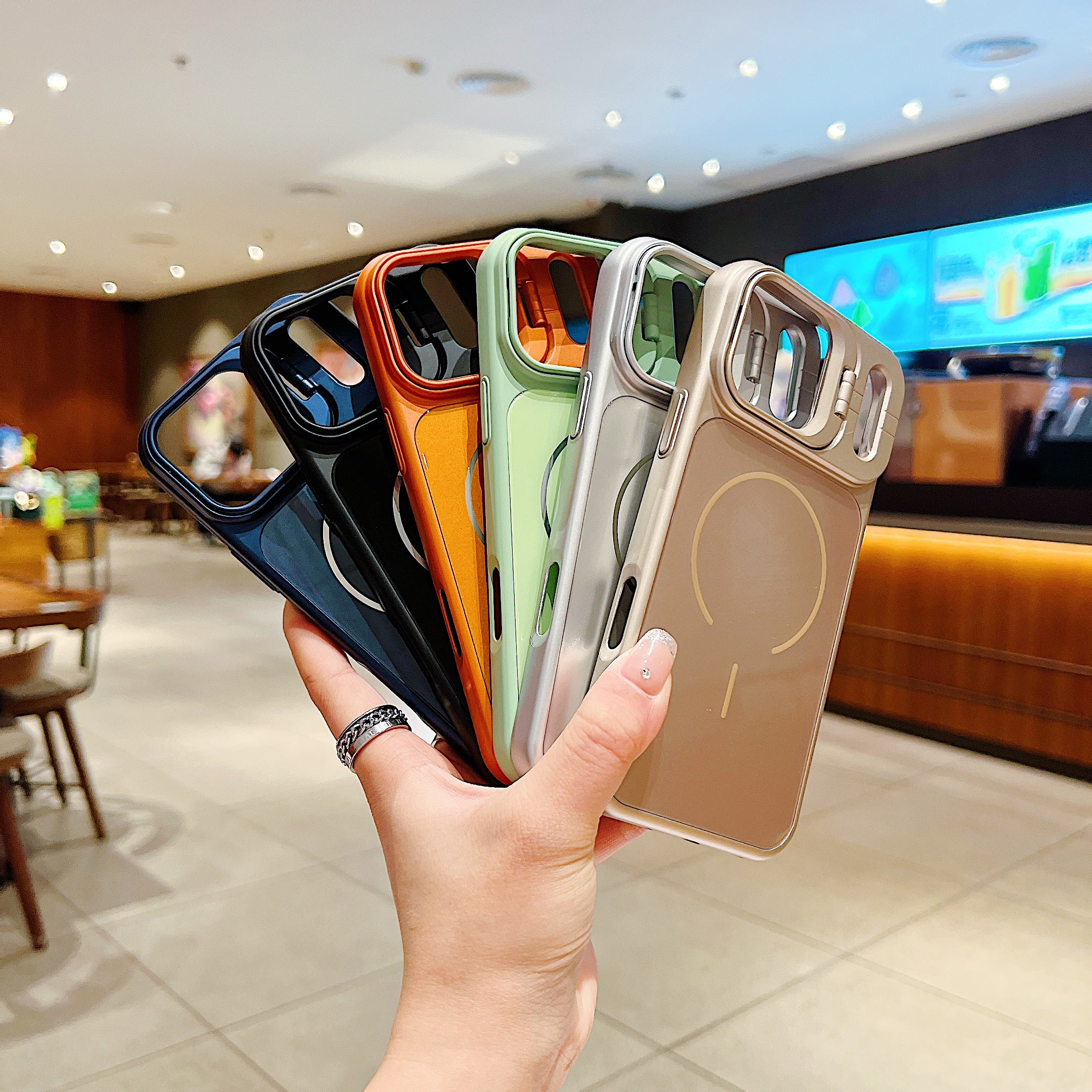 LuxuryKase Premium Glass Case | Built-in Camera Stand | Hard PC & Glass | MagSafe Compatible | Raised Edges for Camera & Screen Protection | Shockproof Design For iPhone - Image 7