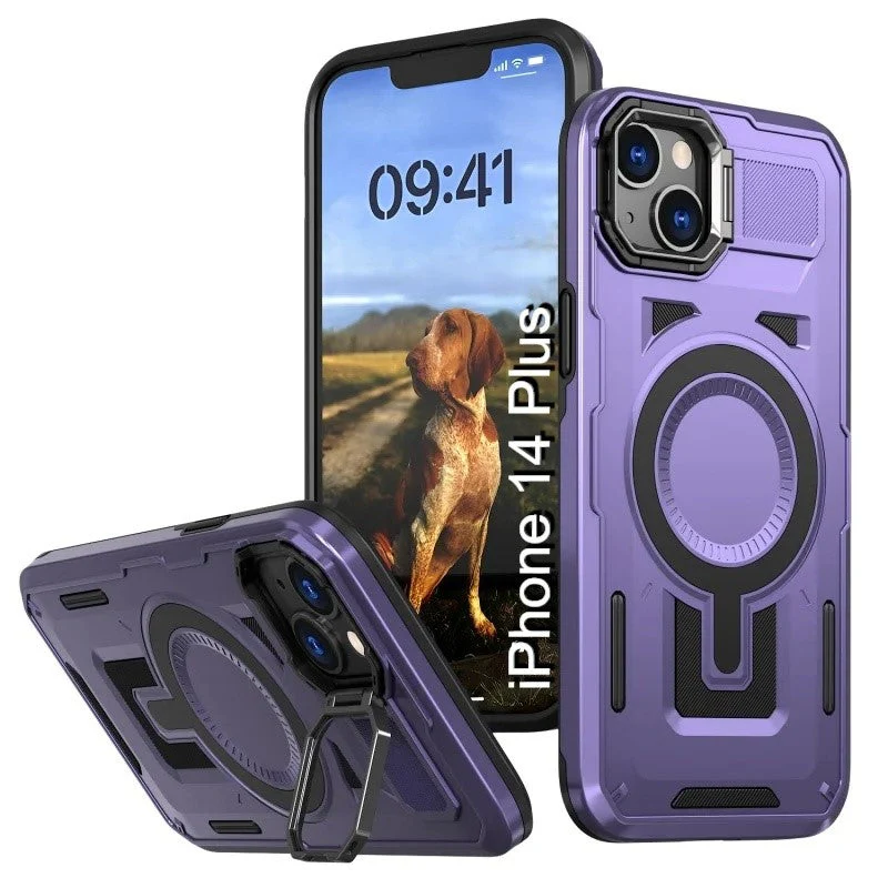 LuxuryKase Rugged Shockproof Magnetic Case with Kickstand | Dual Layer TPU+PC Protection | Mag-Safe Compatible | Camera Guard | Extreme Drop Resistance For iPhone Series - Image 10