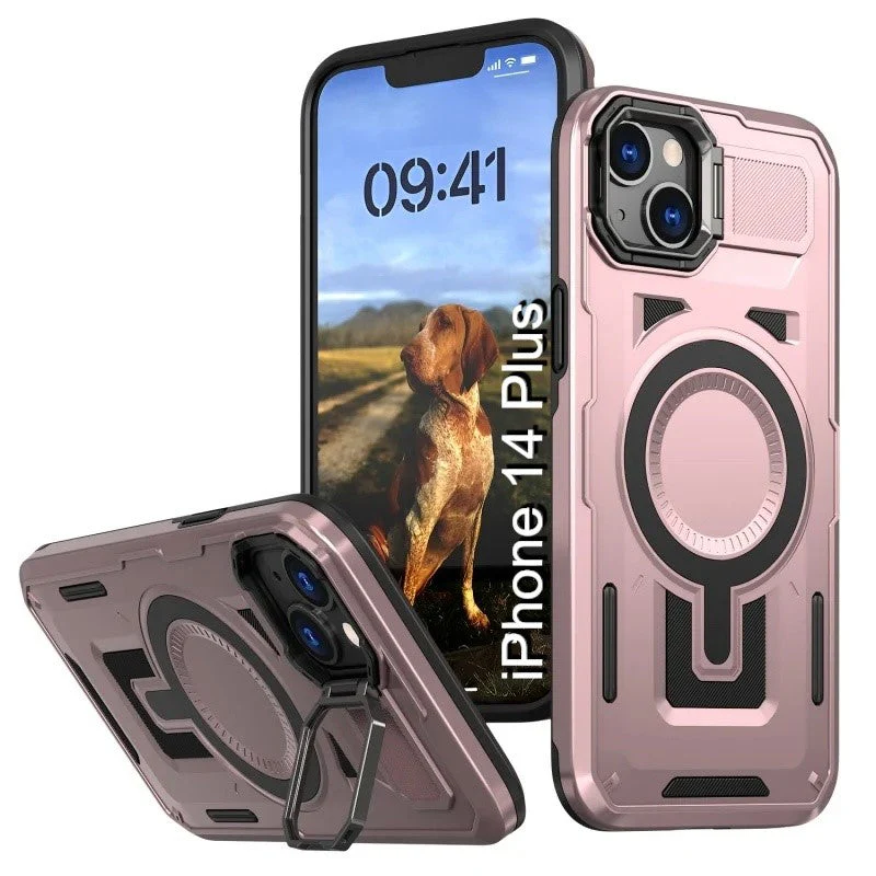 LuxuryKase Rugged Shockproof Magnetic Case with Kickstand | Dual Layer TPU+PC Protection | Mag-Safe Compatible | Camera Guard | Extreme Drop Resistance For iPhone Series - Image 12