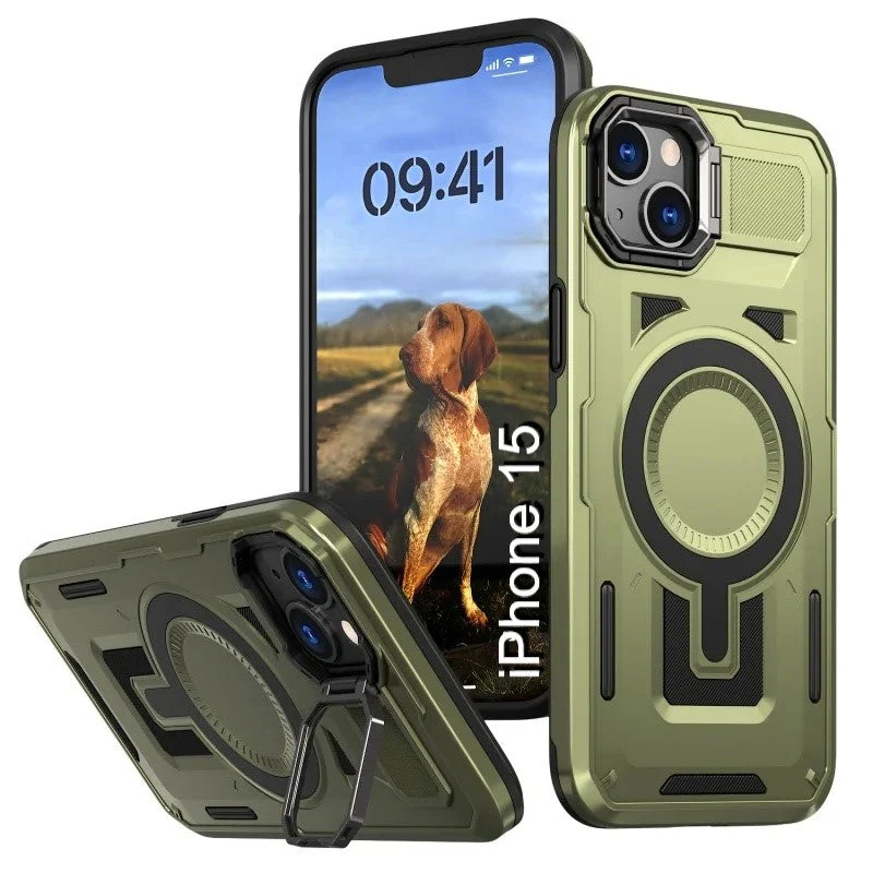 LuxuryKase Rugged Shockproof Magnetic Case with Kickstand | Dual Layer TPU+PC Protection | Mag-Safe Compatible | Camera Guard | Extreme Drop Resistance For iPhone Series - Image 16