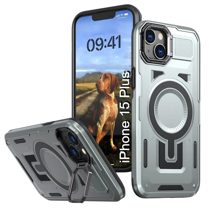 LuxuryKase Rugged Shockproof Magnetic Case with Kickstand | Dual Layer TPU+PC Protection | Mag-Safe Compatible | Camera Guard | Extreme Drop Resistance For iPhone Series - Image 27