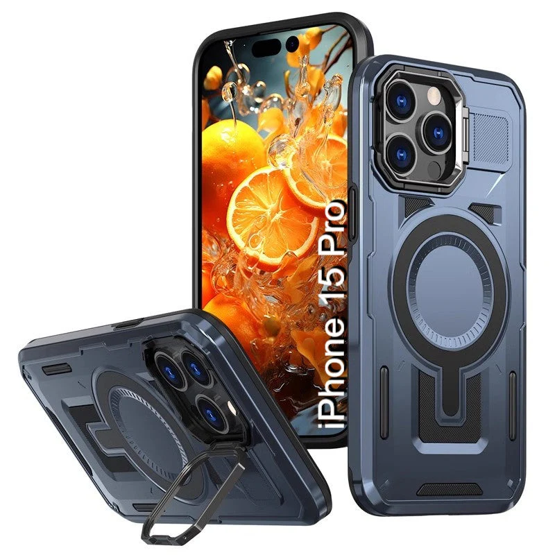 LuxuryKase Rugged Shockproof Magnetic Case with Kickstand | Dual Layer TPU+PC Protection | Mag-Safe Compatible | Camera Guard | Extreme Drop Resistance For iPhone Series - Image 29