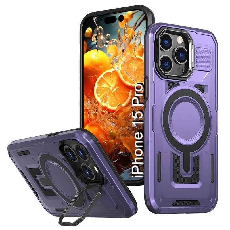 LuxuryKase Rugged Shockproof Magnetic Case with Kickstand | Dual Layer TPU+PC Protection | Mag-Safe Compatible | Camera Guard | Extreme Drop Resistance For iPhone Series - Image 31
