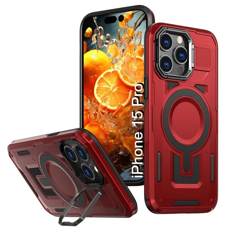 LuxuryKase Rugged Shockproof Magnetic Case with Kickstand | Dual Layer TPU+PC Protection | Mag-Safe Compatible | Camera Guard | Extreme Drop Resistance For iPhone Series - Image 32