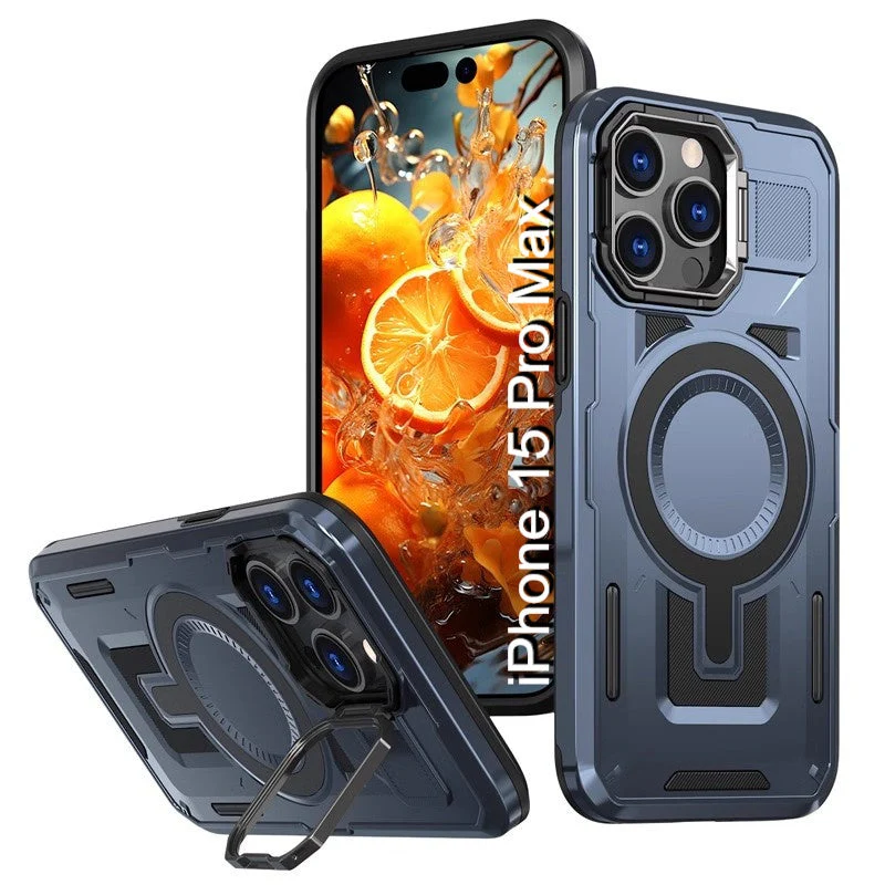LuxuryKase Rugged Shockproof Magnetic Case with Kickstand | Dual Layer TPU+PC Protection | Mag-Safe Compatible | Camera Guard | Extreme Drop Resistance For iPhone Series - Image 36