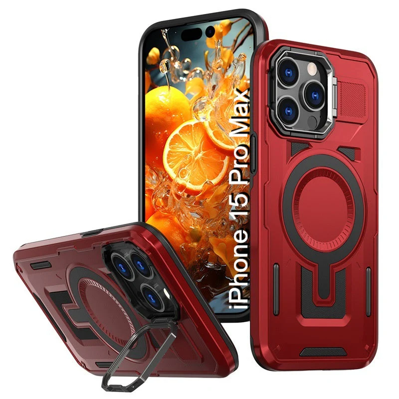 LuxuryKase Rugged Shockproof Magnetic Case with Kickstand | Dual Layer TPU+PC Protection | Mag-Safe Compatible | Camera Guard | Extreme Drop Resistance For iPhone Series - Image 39