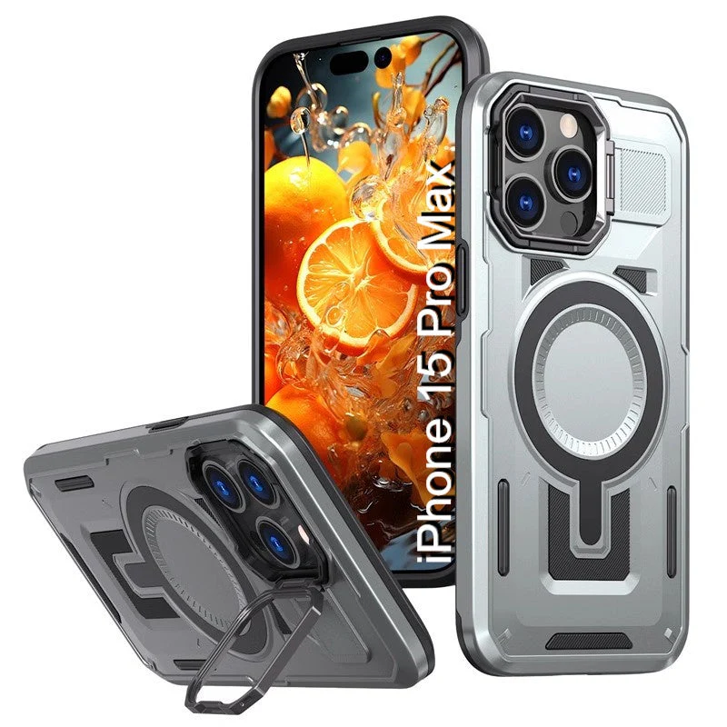 LuxuryKase Rugged Shockproof Magnetic Case with Kickstand | Dual Layer TPU+PC Protection | Mag-Safe Compatible | Camera Guard | Extreme Drop Resistance For iPhone Series - Image 41