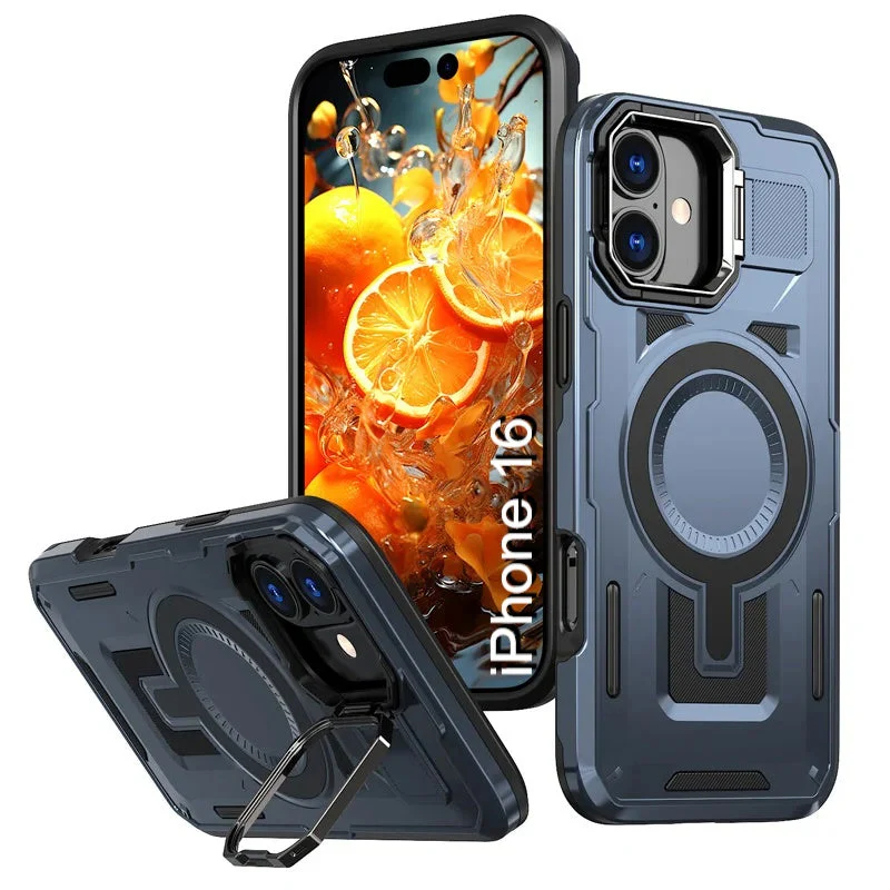 LuxuryKase Rugged Shockproof Magnetic Case with Kickstand | Dual Layer TPU+PC Protection | Mag-Safe Compatible | Camera Guard | Extreme Drop Resistance For iPhone Series - Image 43