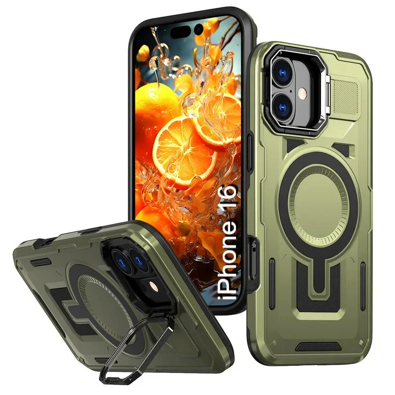 LuxuryKase Rugged Shockproof Magnetic Case with Kickstand | Dual Layer TPU+PC Protection | Mag-Safe Compatible | Camera Guard | Extreme Drop Resistance For iPhone Series - Image 44