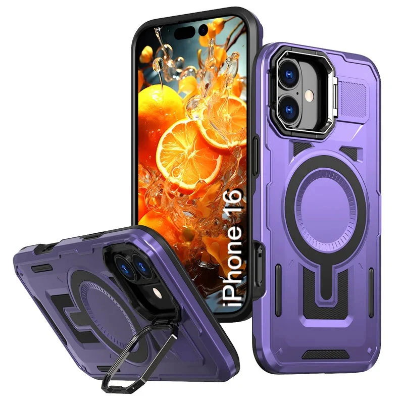 LuxuryKase Rugged Shockproof Magnetic Case with Kickstand | Dual Layer TPU+PC Protection | Mag-Safe Compatible | Camera Guard | Extreme Drop Resistance For iPhone Series - Image 45