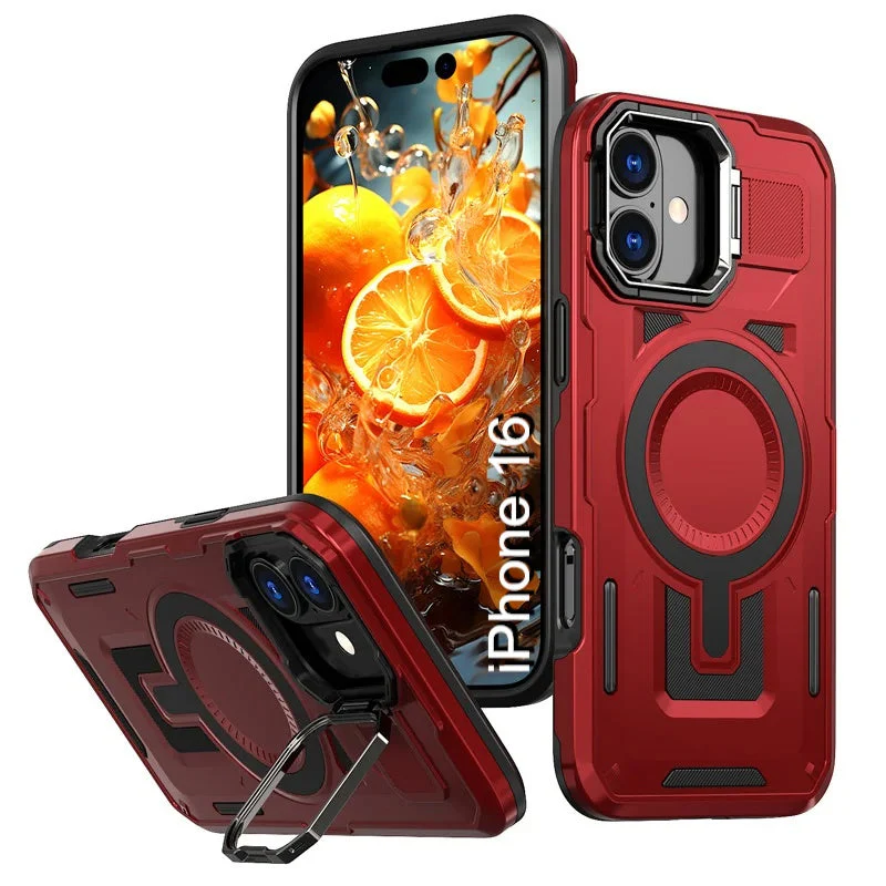 LuxuryKase Rugged Shockproof Magnetic Case with Kickstand | Dual Layer TPU+PC Protection | Mag-Safe Compatible | Camera Guard | Extreme Drop Resistance For iPhone Series - Image 46