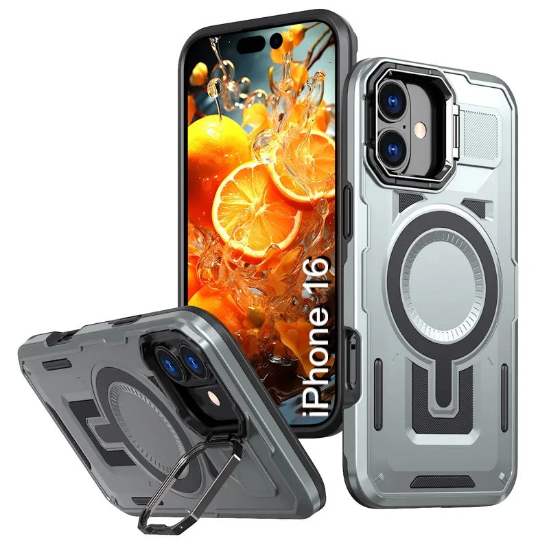 LuxuryKase Rugged Shockproof Magnetic Case with Kickstand | Dual Layer TPU+PC Protection | Mag-Safe Compatible | Camera Guard | Extreme Drop Resistance For iPhone Series - Image 48