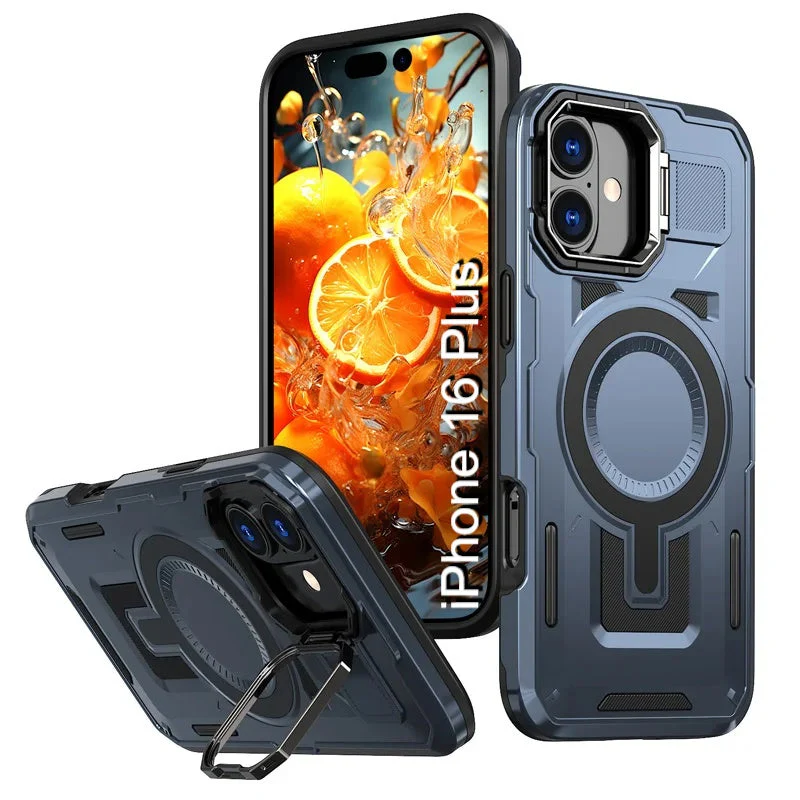 LuxuryKase Rugged Shockproof Magnetic Case with Kickstand | Dual Layer TPU+PC Protection | Mag-Safe Compatible | Camera Guard | Extreme Drop Resistance For iPhone Series - Image 50