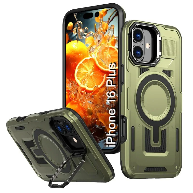 LuxuryKase Rugged Shockproof Magnetic Case with Kickstand | Dual Layer TPU+PC Protection | Mag-Safe Compatible | Camera Guard | Extreme Drop Resistance For iPhone Series - Image 51