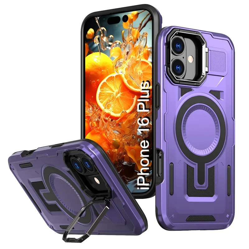 LuxuryKase Rugged Shockproof Magnetic Case with Kickstand | Dual Layer TPU+PC Protection | Mag-Safe Compatible | Camera Guard | Extreme Drop Resistance For iPhone Series - Image 52