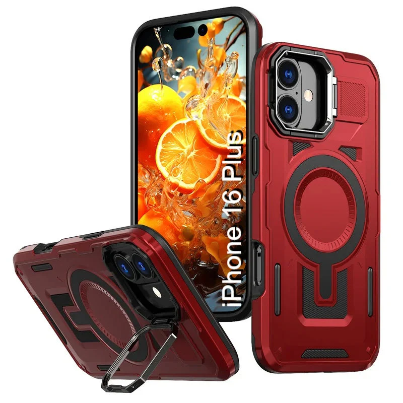 LuxuryKase Rugged Shockproof Magnetic Case with Kickstand | Dual Layer TPU+PC Protection | Mag-Safe Compatible | Camera Guard | Extreme Drop Resistance For iPhone Series - Image 53
