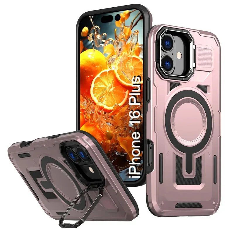 LuxuryKase Rugged Shockproof Magnetic Case with Kickstand | Dual Layer TPU+PC Protection | Mag-Safe Compatible | Camera Guard | Extreme Drop Resistance For iPhone Series - Image 54