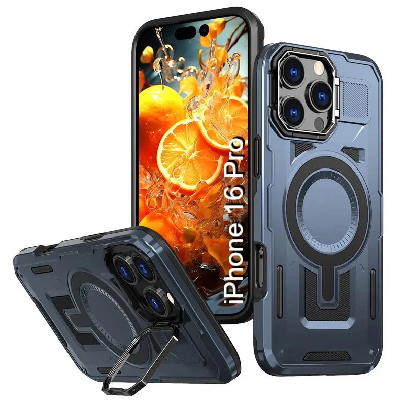 LuxuryKase Rugged Shockproof Magnetic Case with Kickstand | Dual Layer TPU+PC Protection | Mag-Safe Compatible | Camera Guard | Extreme Drop Resistance For iPhone Series - Image 57