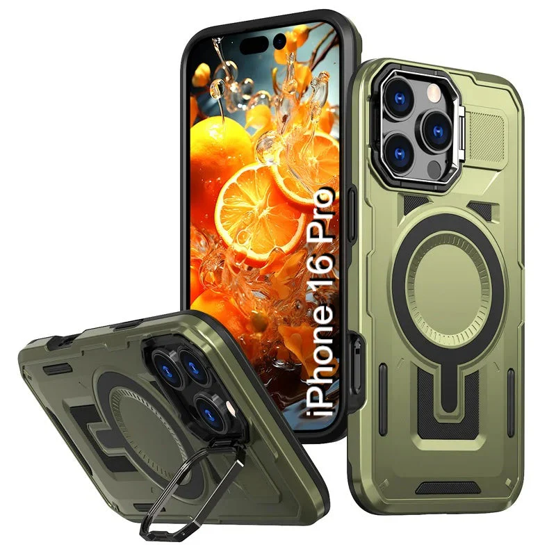 LuxuryKase Rugged Shockproof Magnetic Case with Kickstand | Dual Layer TPU+PC Protection | Mag-Safe Compatible | Camera Guard | Extreme Drop Resistance For iPhone Series - Image 58