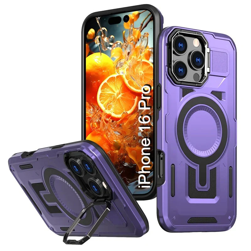 LuxuryKase Rugged Shockproof Magnetic Case with Kickstand | Dual Layer TPU+PC Protection | Mag-Safe Compatible | Camera Guard | Extreme Drop Resistance For iPhone Series - Image 59