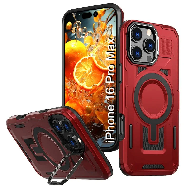 LuxuryKase Rugged Shockproof Magnetic Case with Kickstand | Dual Layer TPU+PC Protection | Mag-Safe Compatible | Camera Guard | Extreme Drop Resistance For iPhone Series - Image 67