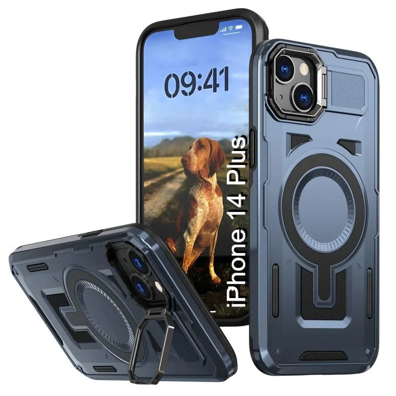 LuxuryKase Rugged Shockproof Magnetic Case with Kickstand | Dual Layer TPU+PC Protection | Mag-Safe Compatible | Camera Guard | Extreme Drop Resistance For iPhone Series - Image 8