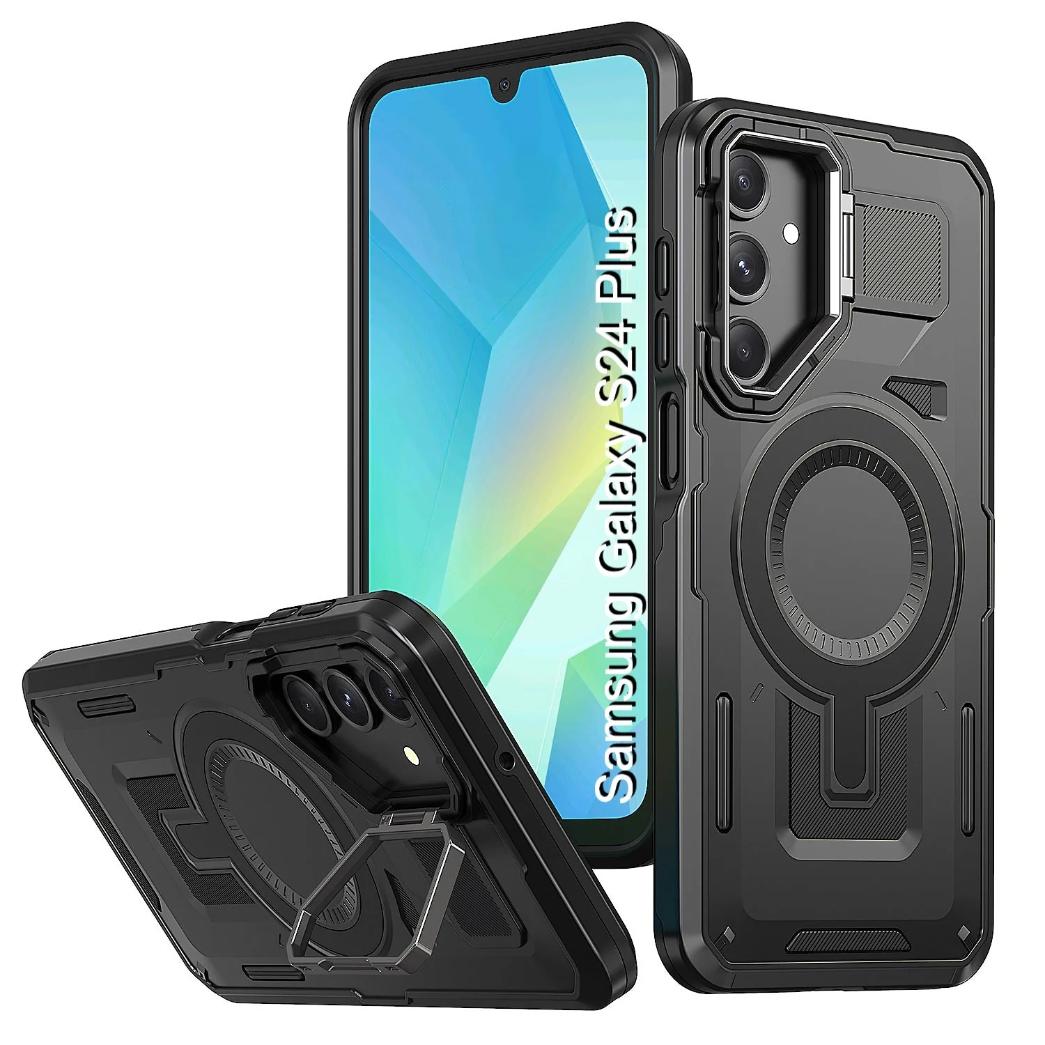 LuxuryKase Rugged Shockproof Magnetic Case with Kickstand | Dual Layer TPU+PC Protection | Mag-Safe Compatible | Camera Guard | Extreme Drop Resistance For Samsung Series - Image 13