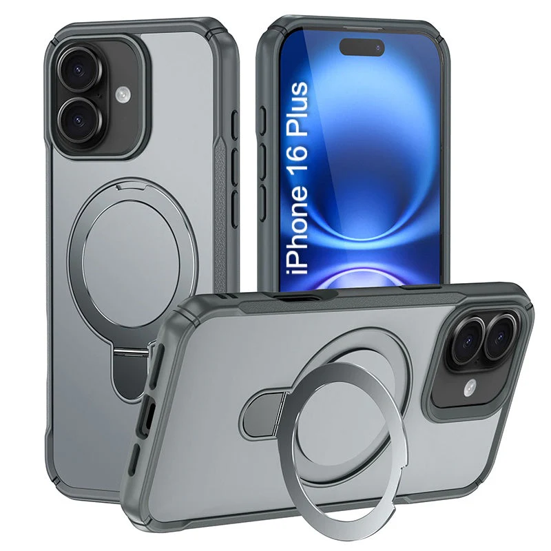 LuxuryKase Shockproof Back Cover with 90° Rotating Ring Kickstand | Mag-Safe Compatible | Rugged Armor Protection Case For iPhone Series - Image 28