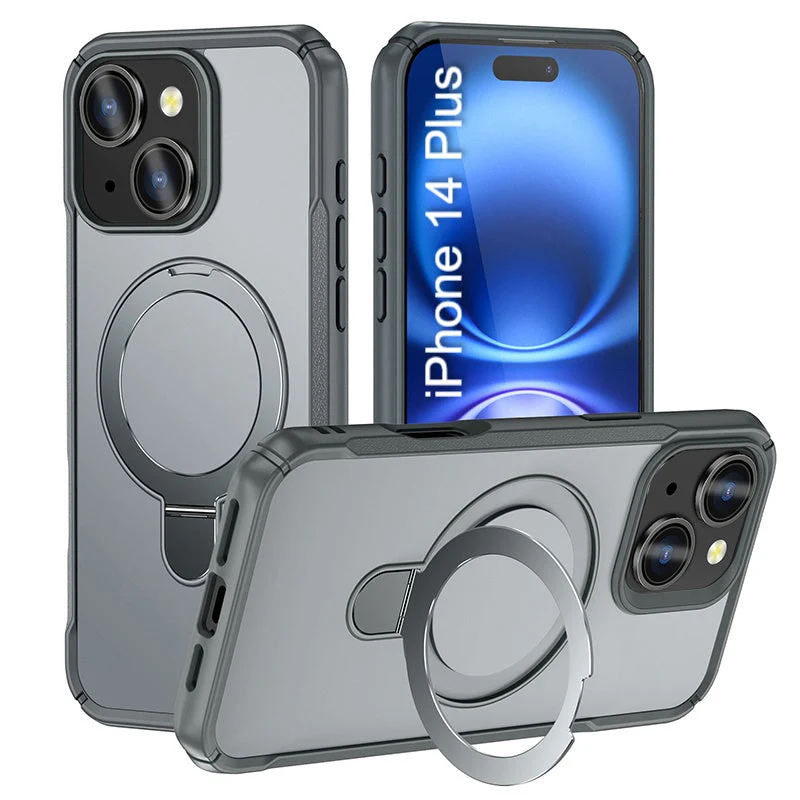 LuxuryKase Shockproof Back Cover with 90° Rotating Ring Kickstand | Mag-Safe Compatible | Rugged Armor Protection Case For iPhone Series - Image 4