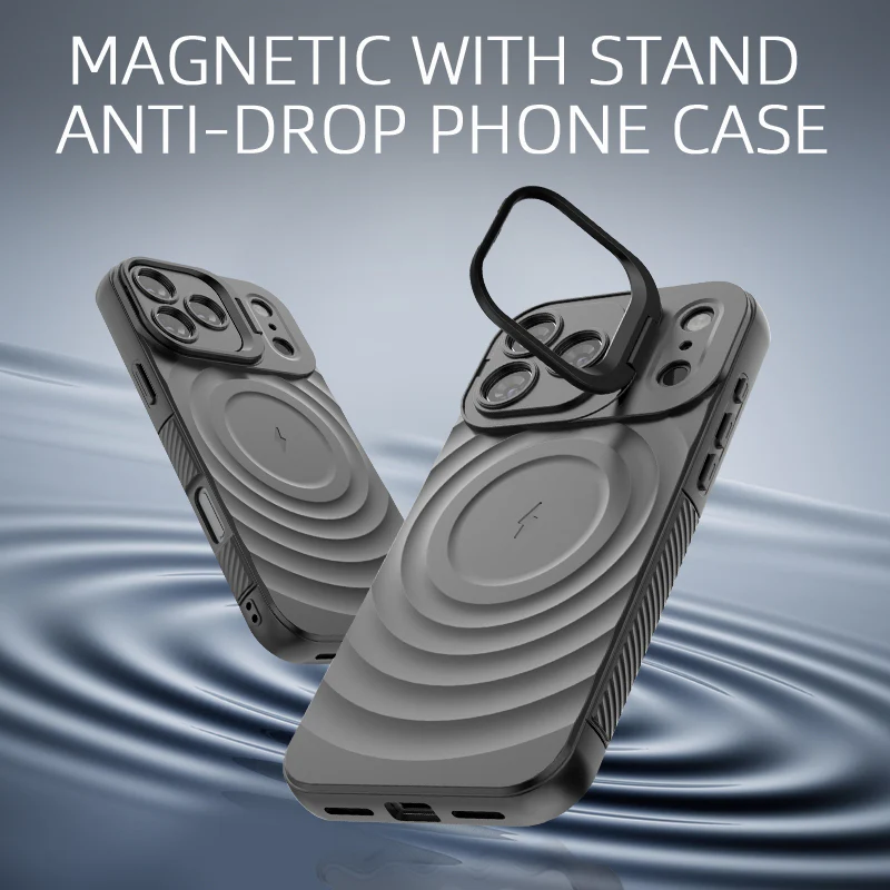 LuxuryKase Shockproof Case with Ripple Pattern | Inner Velvet Fabric Lining | Protective Cover & Wireless Charging Case for iPhone & Samsung Series - Image 3