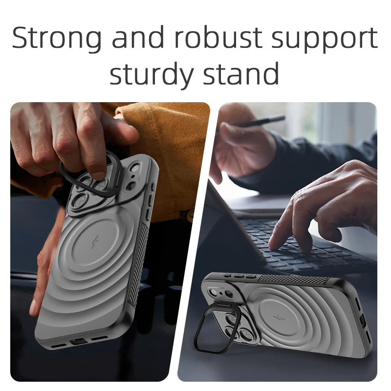 LuxuryKase Shockproof Case with Ripple Pattern | Inner Velvet Fabric Lining | Protective Cover & Wireless Charging Case for iPhone & Samsung Series - Image 5