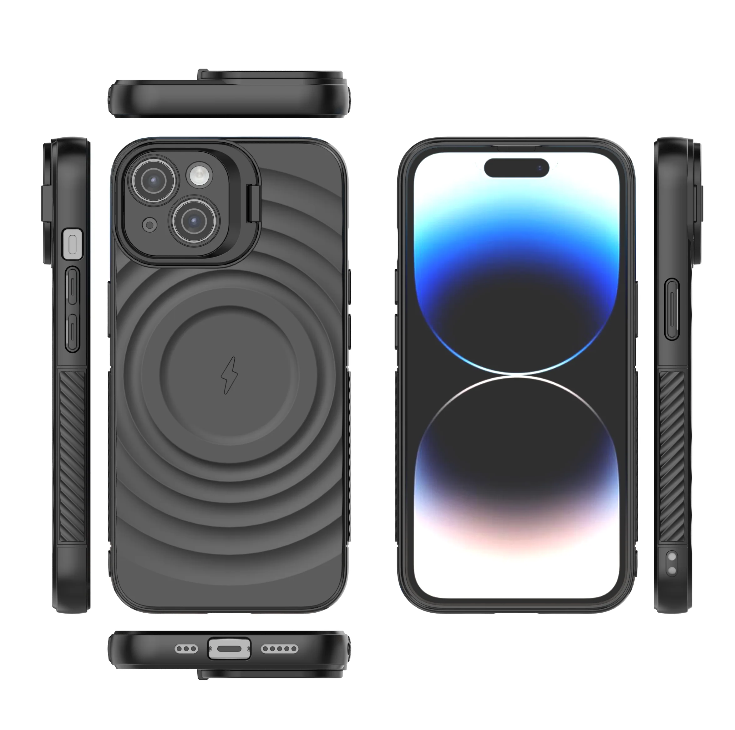 LuxuryKase Shockproof Case with Ripple Pattern | Inner Velvet Fabric Lining | Protective Cover & Wireless Charging Case for iPhone & Samsung Series - Image 6