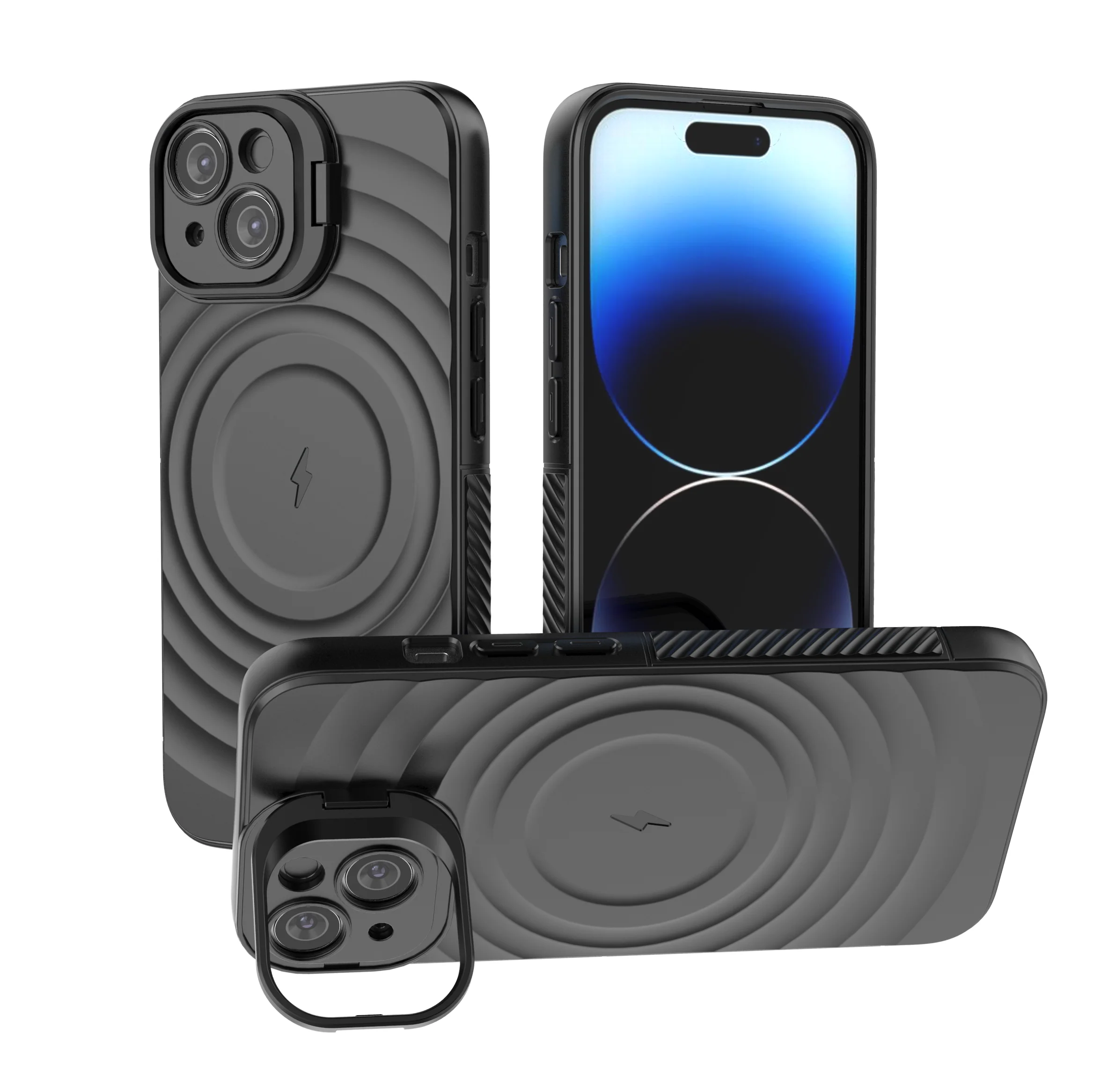 LuxuryKase Shockproof Case with Ripple Pattern | Inner Velvet Fabric Lining | Protective Cover & Wireless Charging Case for iPhone & Samsung Series - Image 8