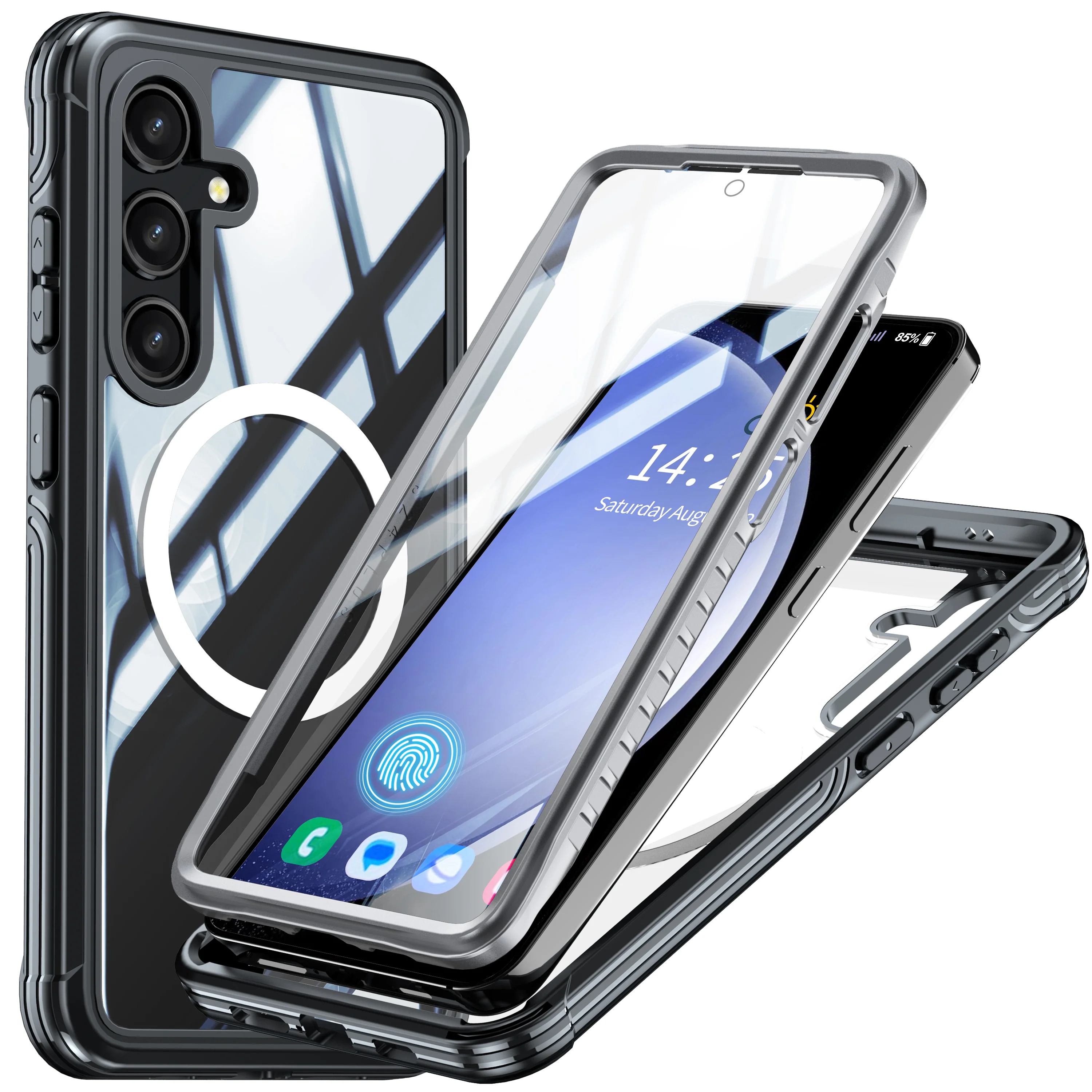 LuxuryKase Shockproof Front & Back Cover with Full Body Protection | Strong Grip | Camera & Screen Guard | Wireless Charging Support | Durable TPU+PC Design Cover For iPhone & Samsung Series - Image 24