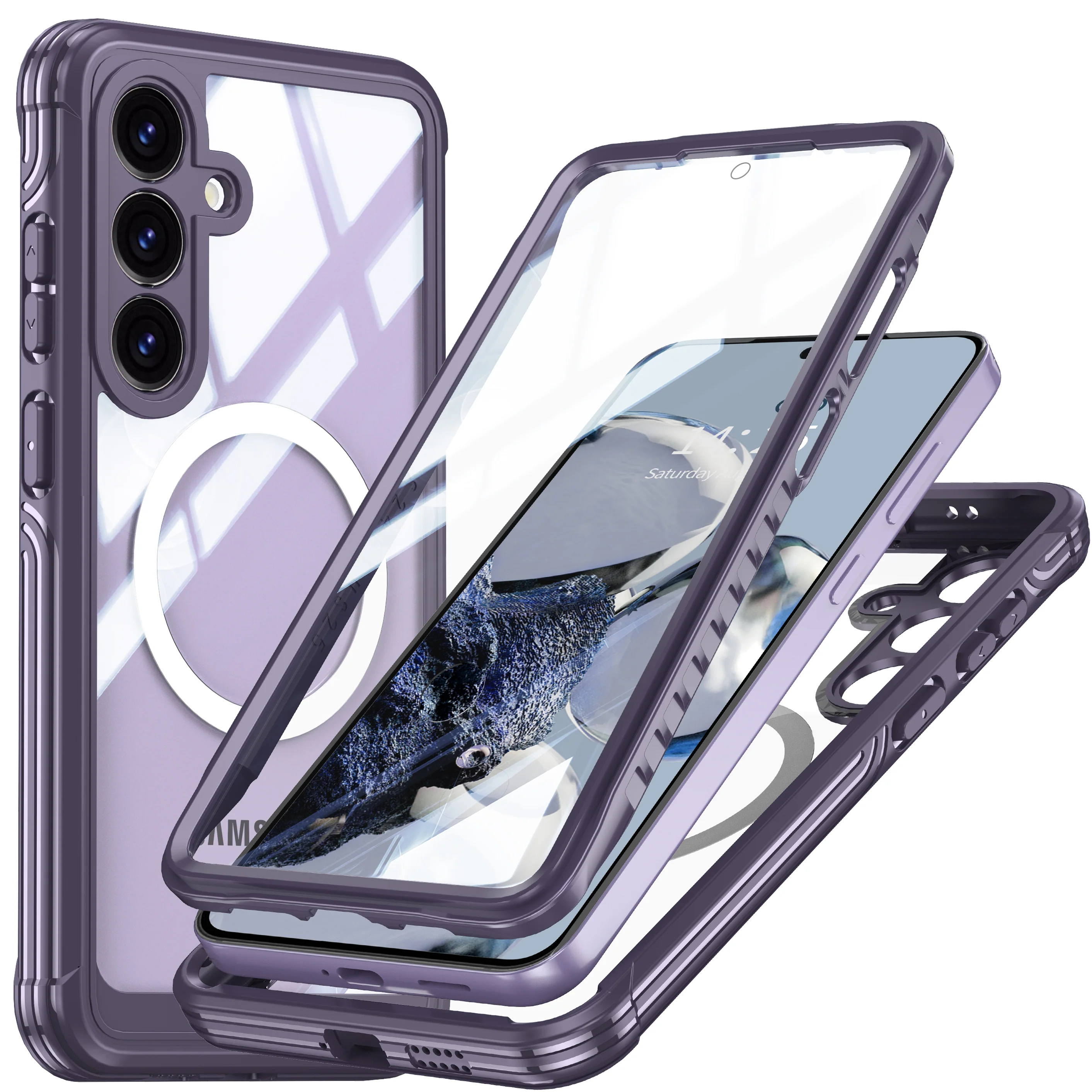 LuxuryKase Shockproof Front & Back Cover with Full Body Protection | Strong Grip | Camera & Screen Guard | Wireless Charging Support | Durable TPU+PC Design Cover For iPhone & Samsung Series - Image 34
