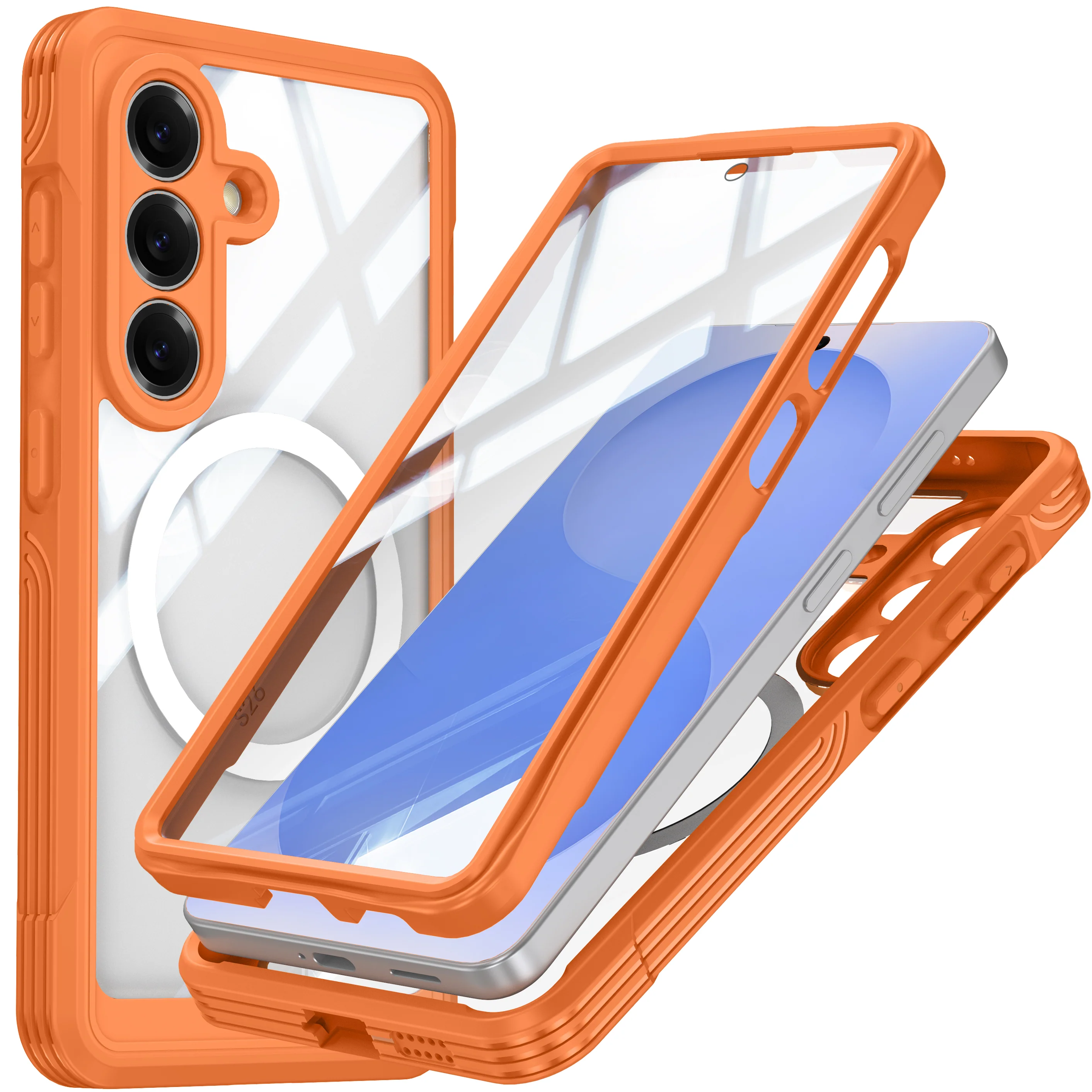 LuxuryKase Shockproof Front & Back Cover with Full Body Protection | Strong Grip | Camera & Screen Guard | Wireless Charging Support | Durable TPU+PC Design Cover For iPhone & Samsung Series - Image 43