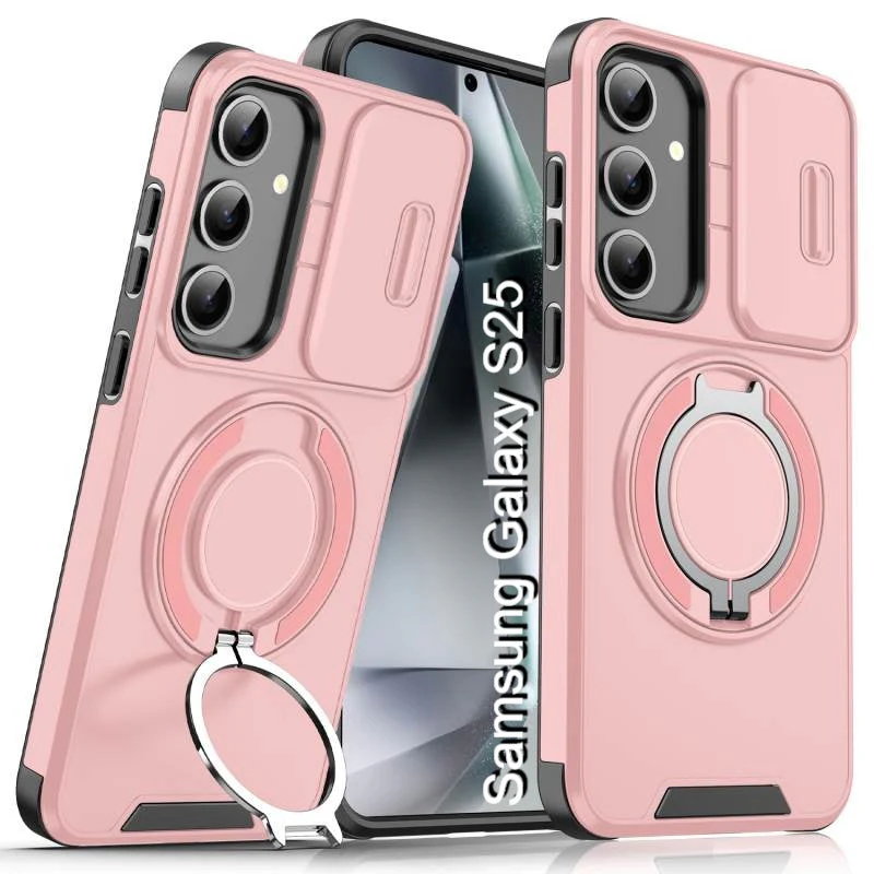 LuxuryKase Shockproof Case with Slide Camera Cover | 360° Rotating Ring Kickstand | Rugged Armour Protection For Samsung Series - Image 29