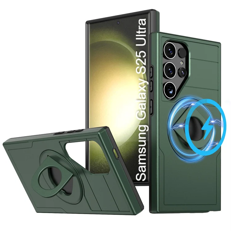 LuxuryKase Shockproof Rugged Back Cover | Heavy Duty Armor Case with MagSafe Compatible 360° Ring Holder | Finger Ring Kickstand | Drop Protection For iPhone & Samsung Series - Image 44