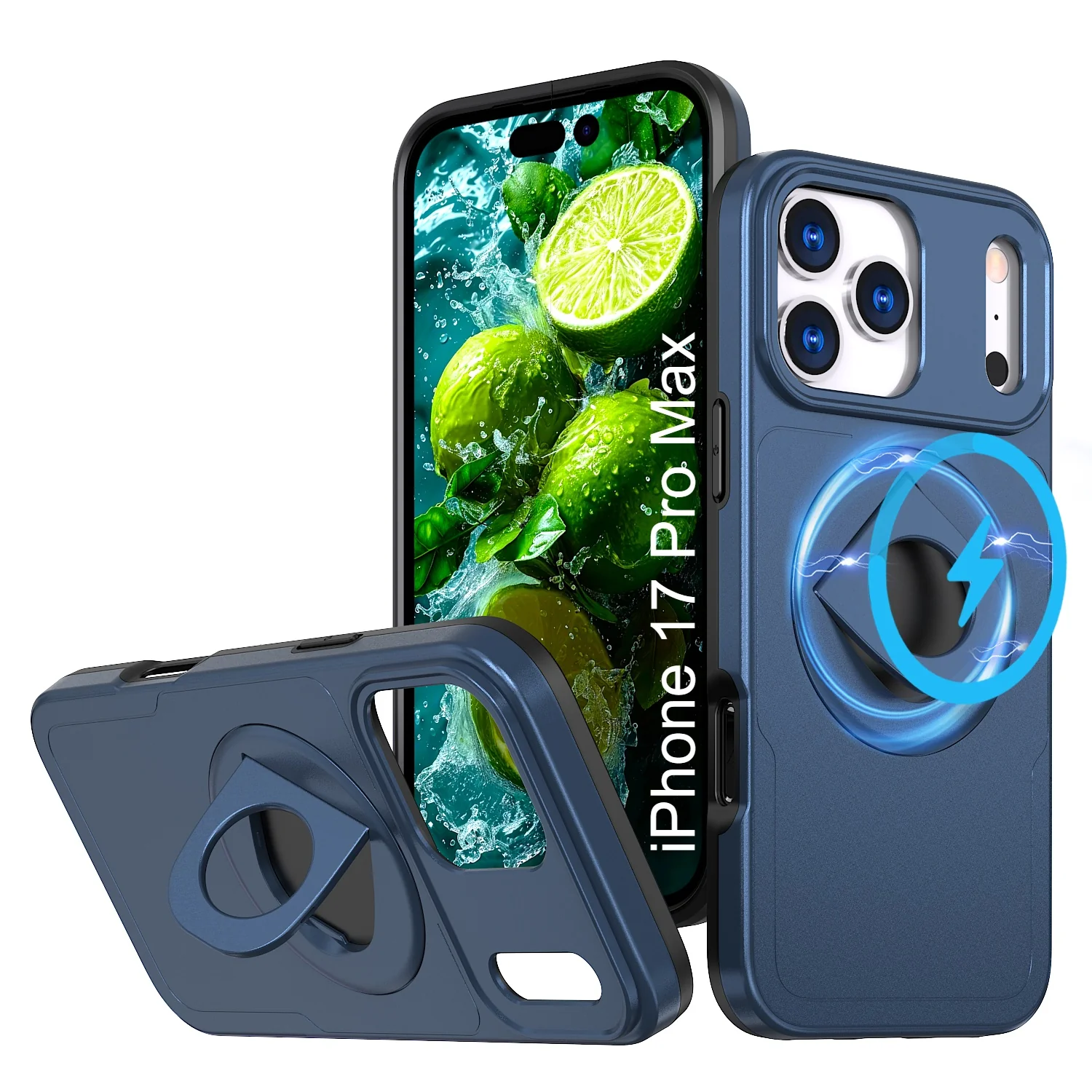 LuxuryKase Shockproof Rugged Back Cover | Heavy Duty Armor Case with MagSafe Compatible 360° Ring Holder | Finger Ring Kickstand | Drop Protection For iPhone & Samsung Series - Image 57