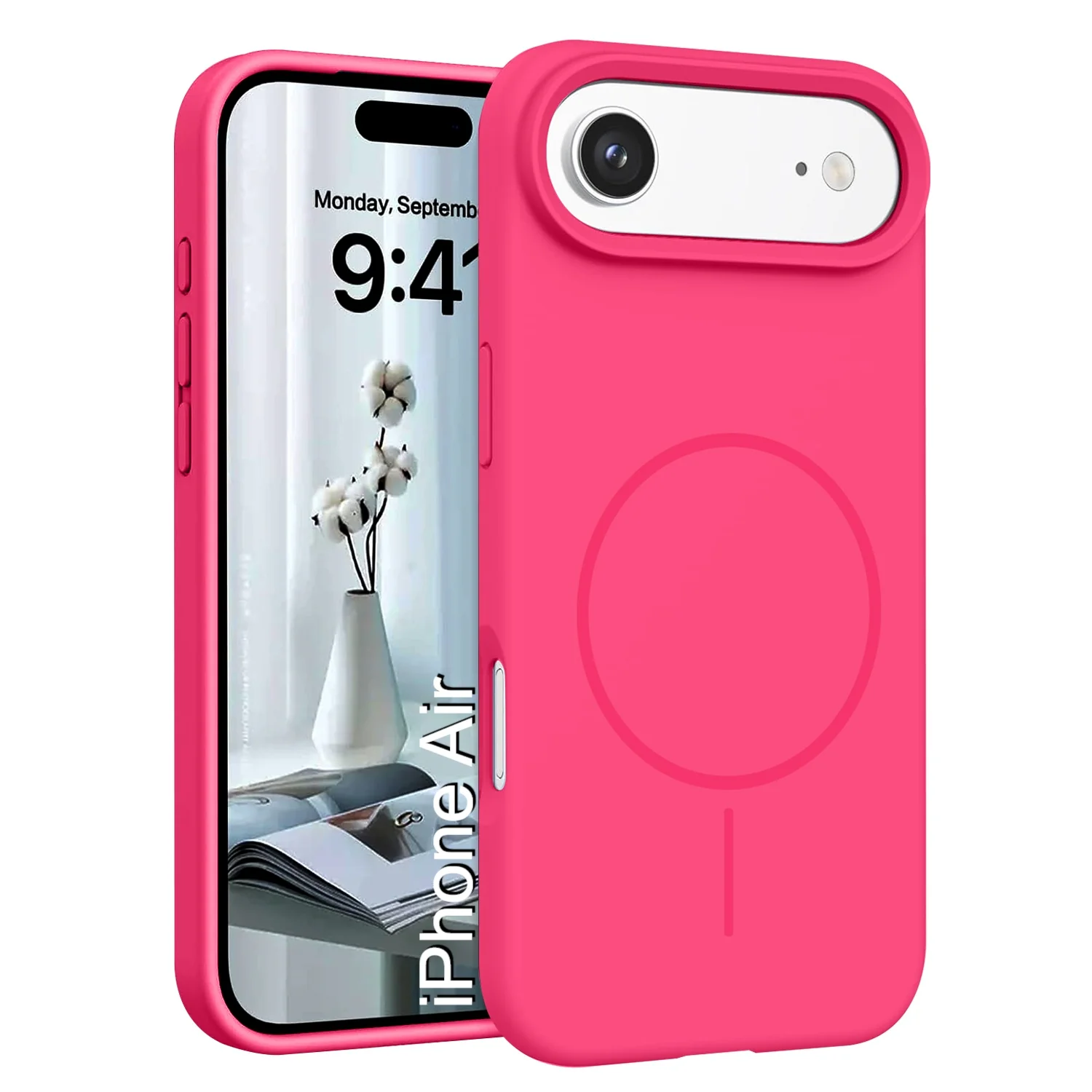 LuxuryKase Silicone Magnetic Case with Soft Microfiber Lining | Mag-Safe Support | Shockproof Protective Cover | Precise Cutouts | Slim Fit Design For iPhone - Image 28