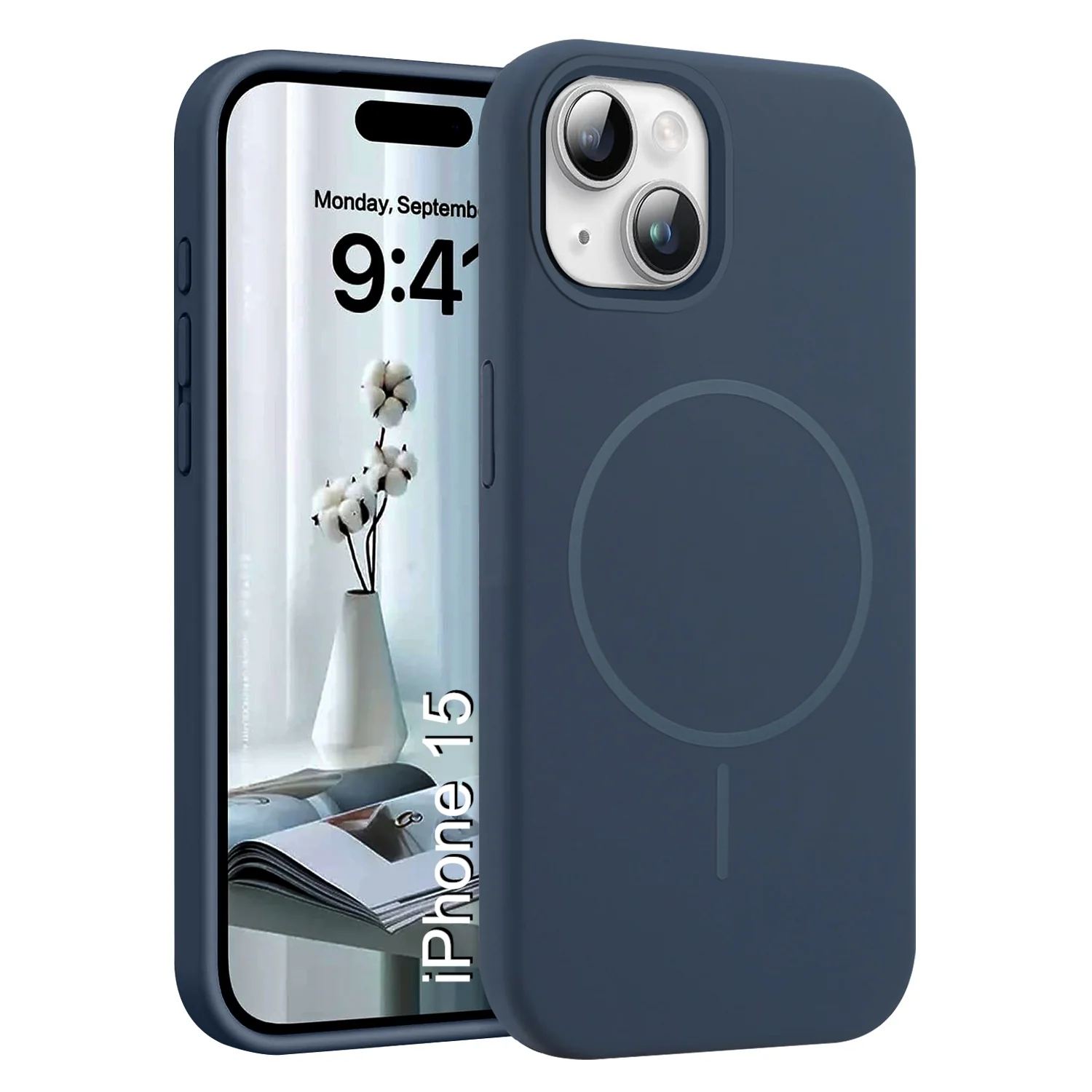 LuxuryKase Silicone Magnetic Case with Soft Microfiber Lining | Mag-Safe Support | Shockproof Protective Cover | Precise Cutouts | Slim Fit Design For iPhone - Image 35
