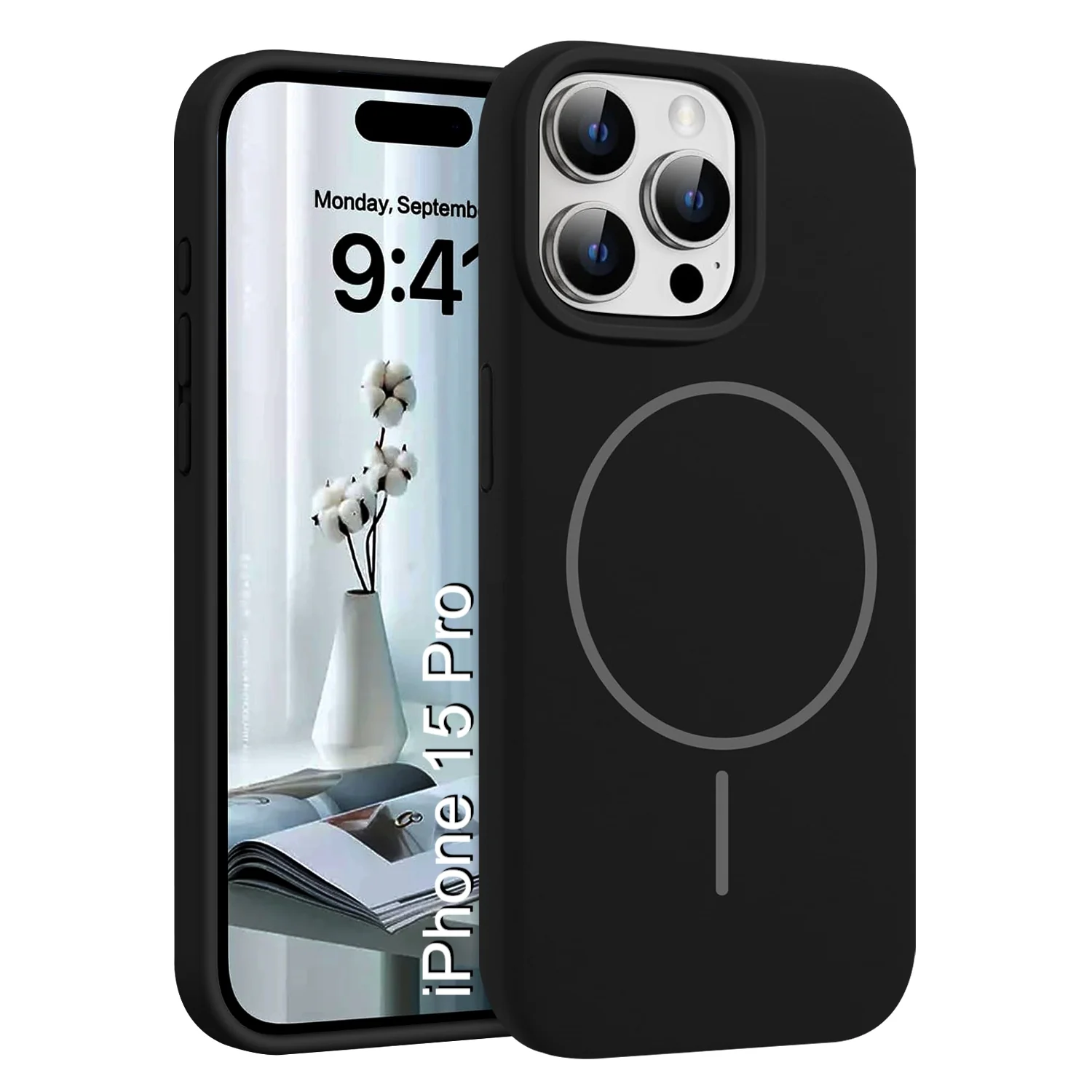 LuxuryKase Silicone Magnetic Case with Soft Microfiber Lining | Mag-Safe Support | Shockproof Protective Cover | Precise Cutouts | Slim Fit Design For iPhone - Image 42