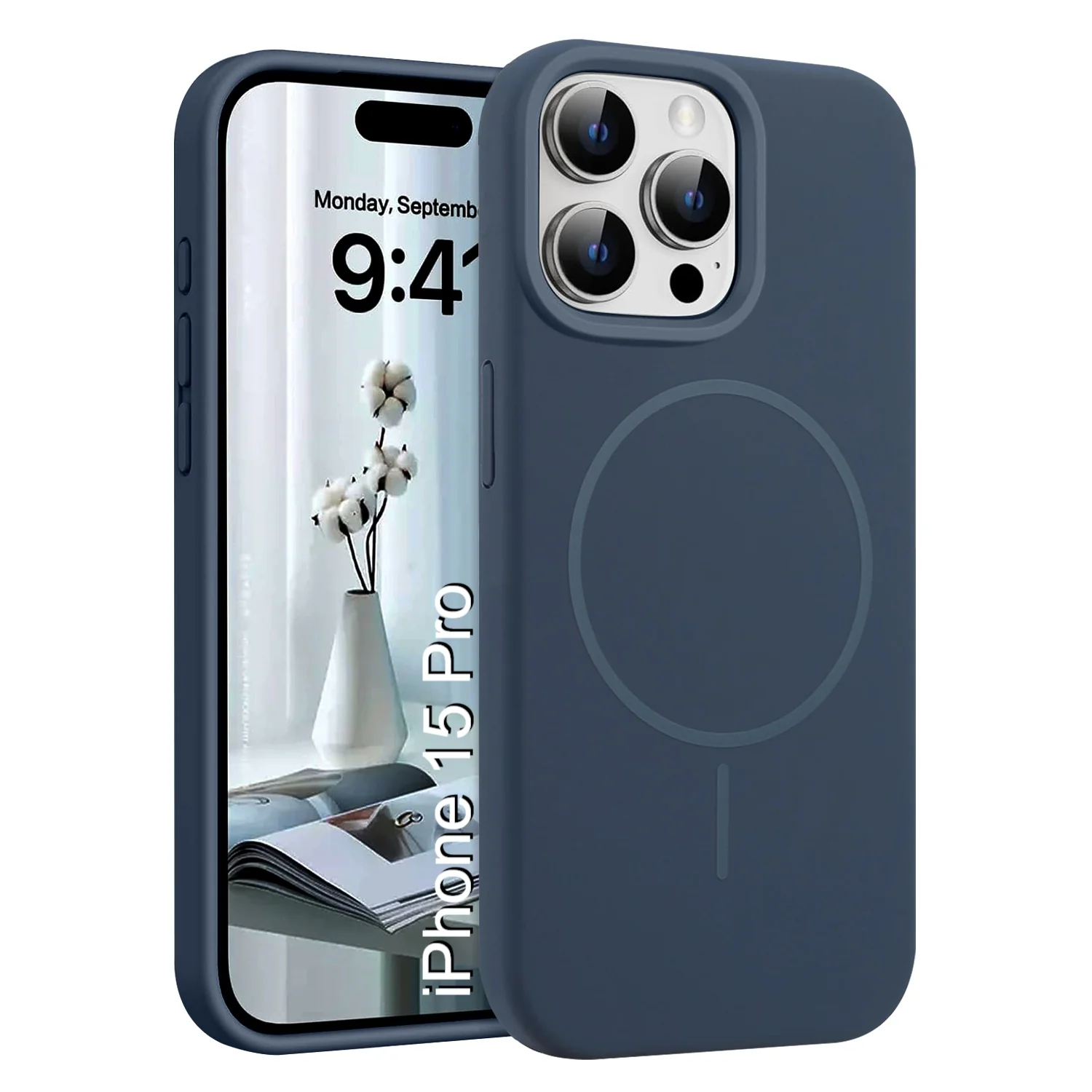 LuxuryKase Silicone Magnetic Case with Soft Microfiber Lining | Mag-Safe Support | Shockproof Protective Cover | Precise Cutouts | Slim Fit Design For iPhone - Image 43