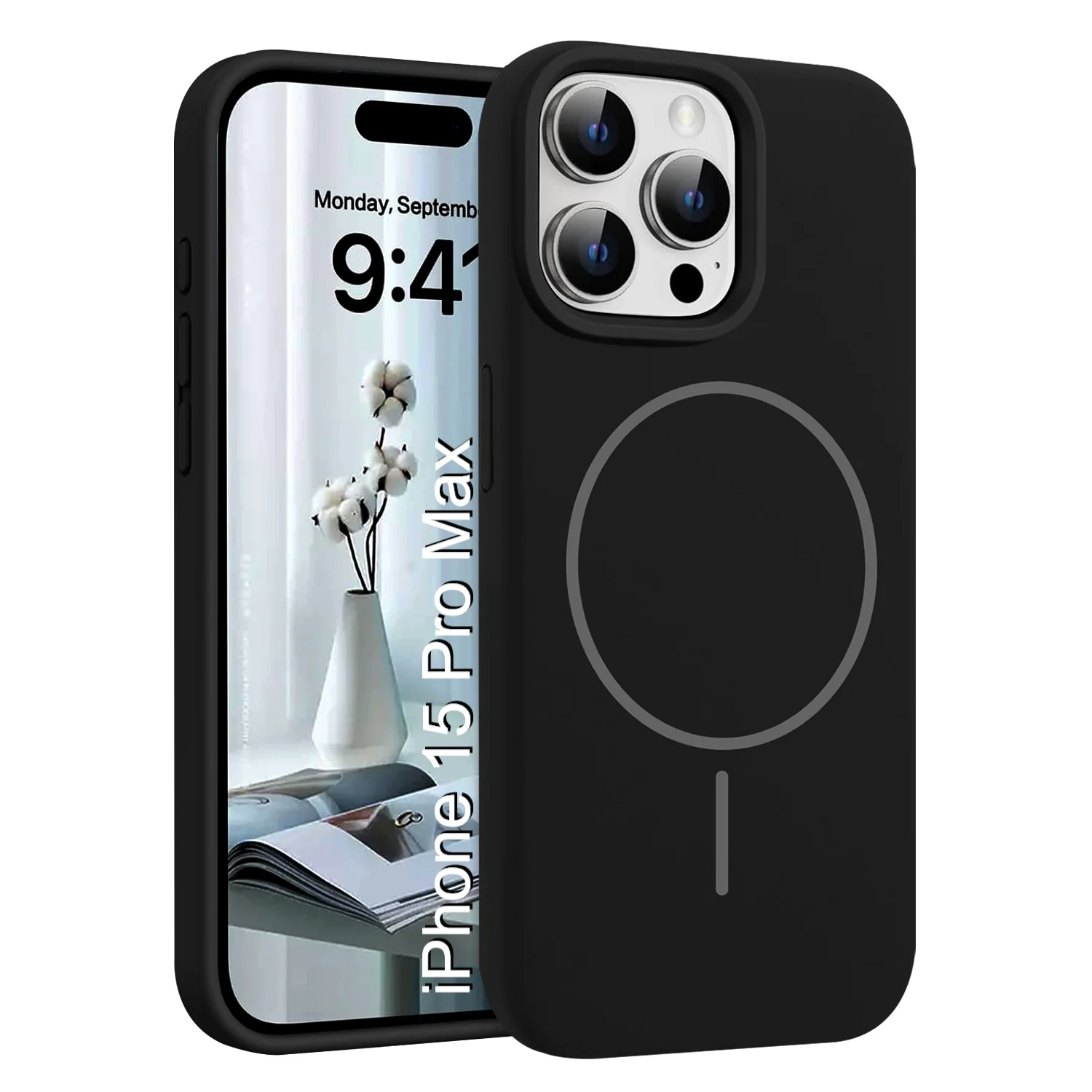 LuxuryKase Silicone Magnetic Case with Soft Microfiber Lining | Mag-Safe Support | Shockproof Protective Cover | Precise Cutouts | Slim Fit Design For iPhone - Image 46
