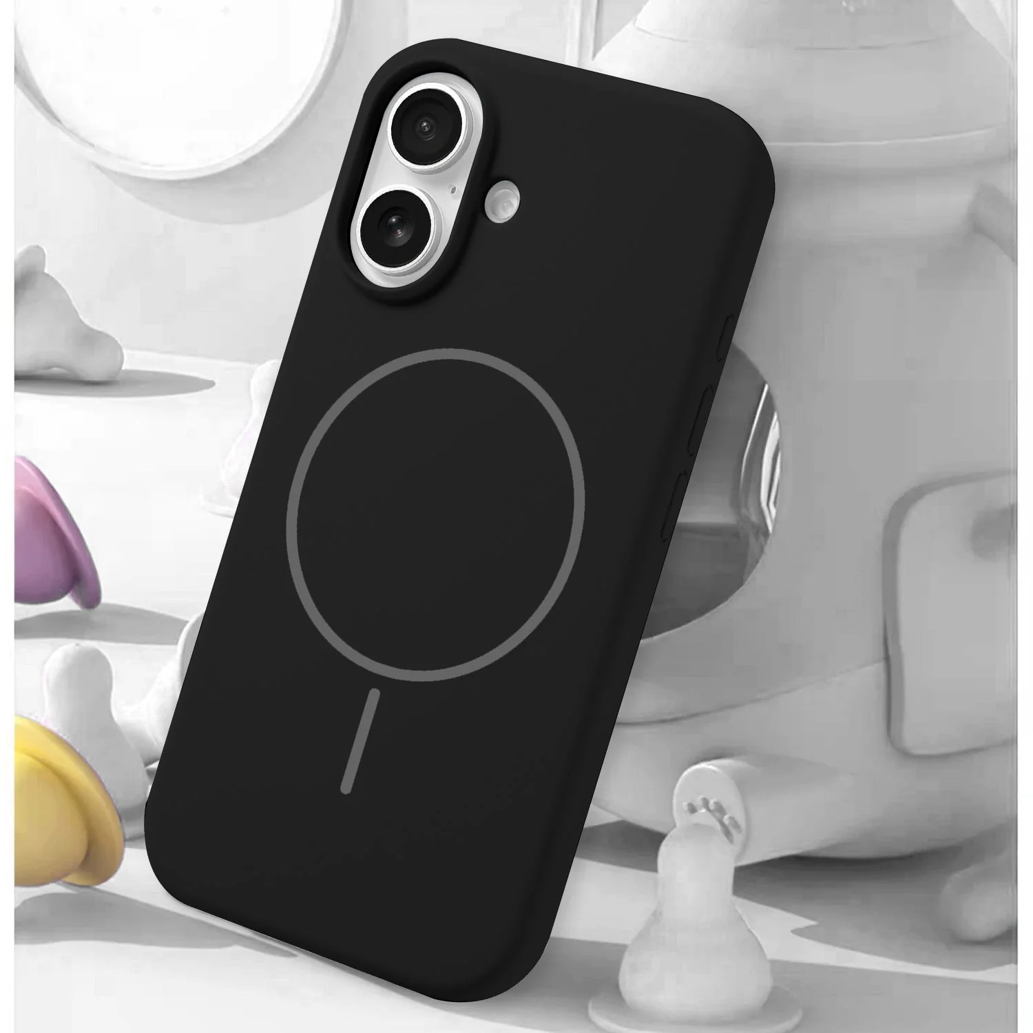 LuxuryKase Silicone Magnetic Case with Soft Microfiber Lining | Mag-Safe Support | Shockproof Protective Cover | Precise Cutouts | Slim Fit Design For iPhone - Image 5