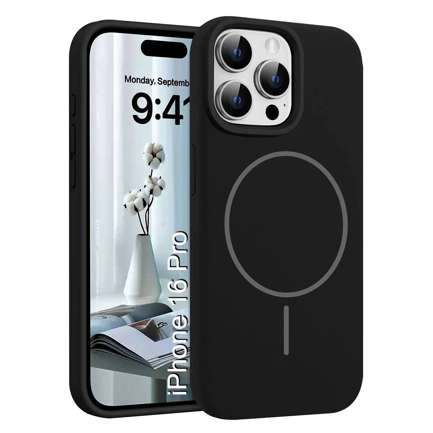 LuxuryKase Silicone Magnetic Case with Soft Microfiber Lining | Mag-Safe Support | Shockproof Protective Cover | Precise Cutouts | Slim Fit Design For iPhone - Image 50