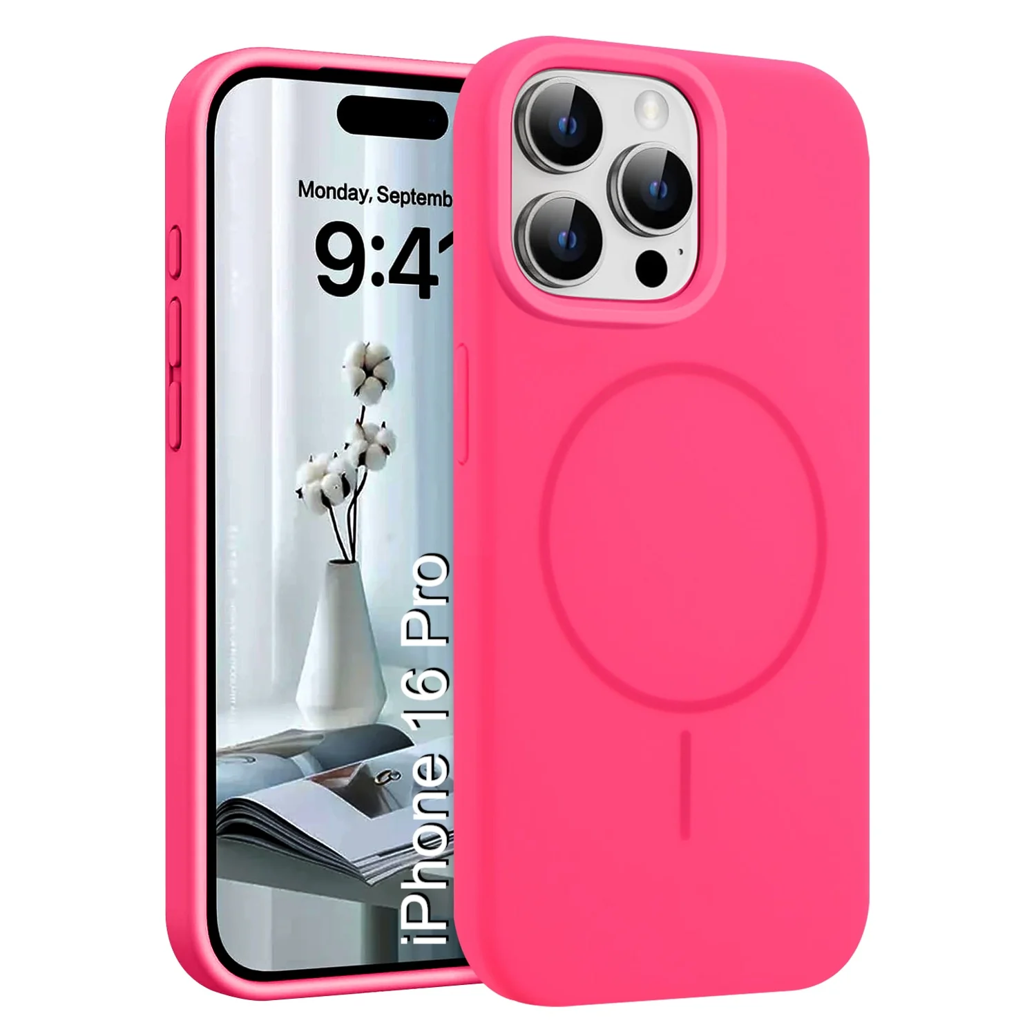LuxuryKase Silicone Magnetic Case with Soft Microfiber Lining | Mag-Safe Support | Shockproof Protective Cover | Precise Cutouts | Slim Fit Design For iPhone - Image 52