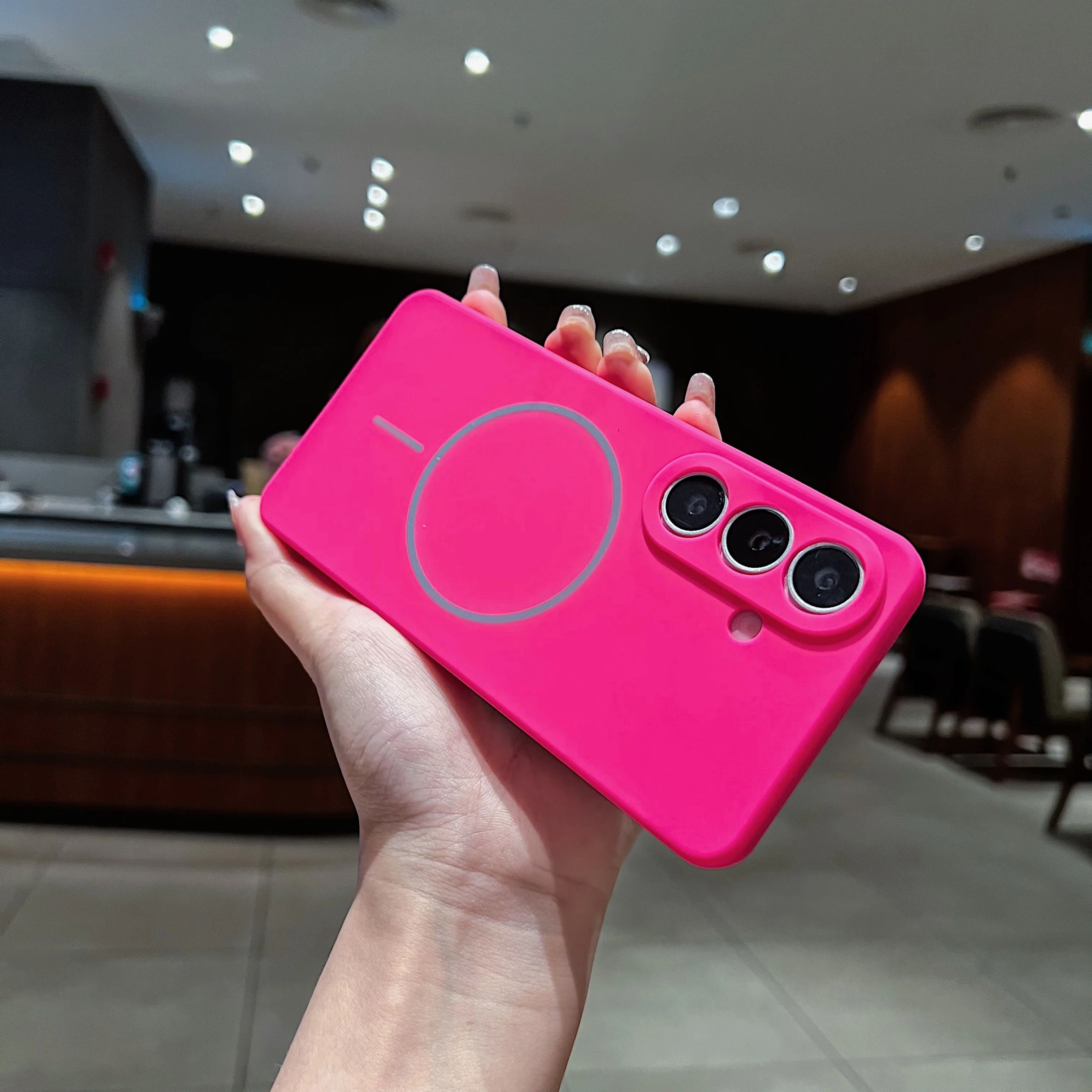 LuxuryKase Silicone Magnetic Case with Soft Microfiber Lining | Mag-Safe Support | Shockproof Protective Cover | Precise Cutouts | Slim Fit Design For iPhone - Image 68