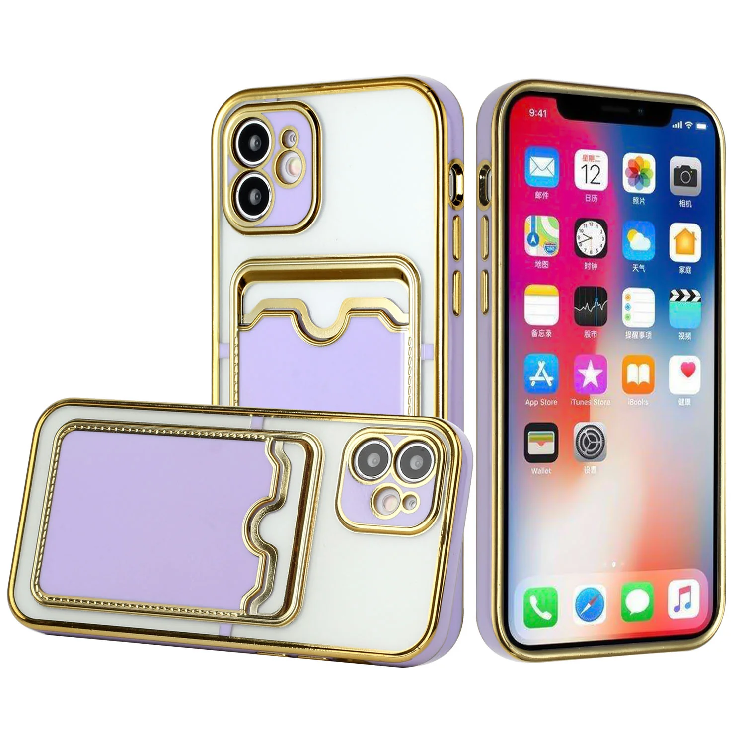 LuxuryKase Tpu Electroplated Phone Case With Card Holder For iPhone - Image 5