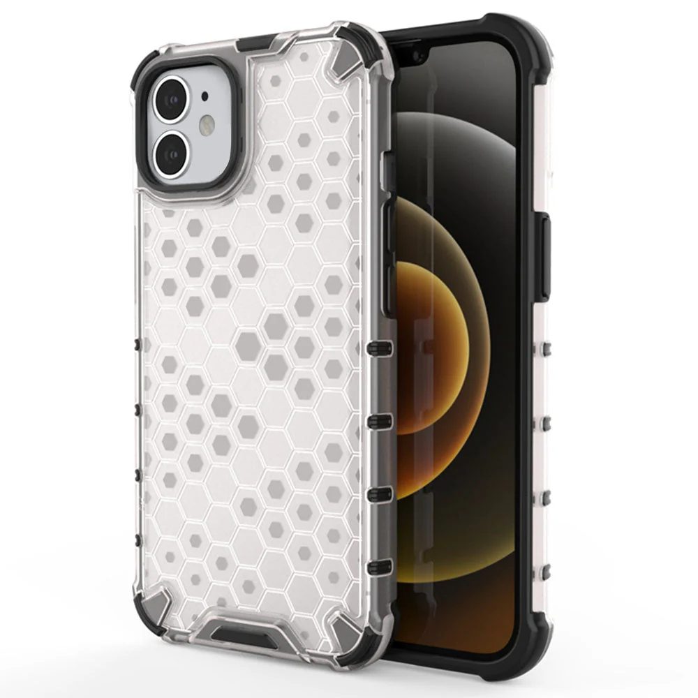 LuxuryKase Transparent Honeycomb Clear Shockproof Hybrid TPU Armor Case Cover For Iphone - Image 22